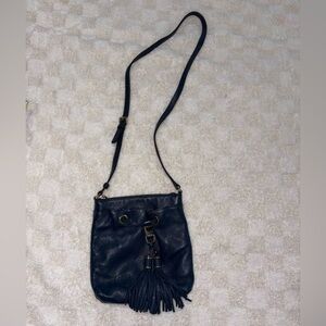 Michael Kors Camden Dark Blue Pebbled Leather Crossbody Bag